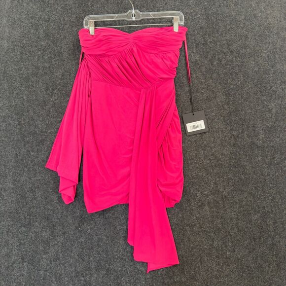 Ieena for Mac Duggal Dress Womens 0 Pink Strapless Sweetheart Cocktail Ruched - Picture 2 of 11